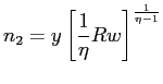 $\displaystyle n_{2}=y\left[ \frac{1}{\eta}Rw\right] ^{\frac{1}{\eta-1}} $