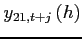 $\displaystyle y_{21,t+j}\left( h\right)$