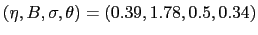 $ (\eta,B,\sigma,\theta)=(0.39,1.78,0.5,0.34)$