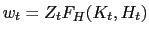 $ w_{t} = Z_{t} F_{H} (K_{t},H_{t})$
