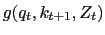 $ g(q_{t}, k_{t+1}, Z_{t})$