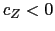 $ c_{Z} < 0$