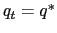 $ q_{t}=q^{*}$