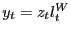 $ y_{t} = z_{t} l^{W}_{t}$