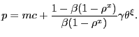 $\displaystyle p = mc + \frac{1-\beta(1-\rho^{x})}{\beta(1-\rho^{x})} \gamma\theta^{\xi}.$