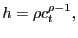 $\displaystyle h = \rho c_{t}^{\rho-1},$