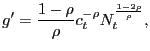 $\displaystyle g^{\prime}= \frac{1-\rho}{\rho} c_{t}^{-\rho} N_{t}^{\frac{1-2\rho}{\rho}},$