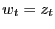 $ w_{t} = z_{t}$