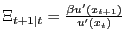 $ \Xi_{t+1\vert t} = \frac{\beta u^{\prime}(x_{t+1})}{u^{\prime}(x_{t})}$