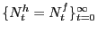 $ \{N^{h}_{t} = N^{f}_{t}\}_{t=0}^{\infty}$