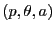 $ (p,\theta,a)$