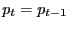$ p_{t} = p_{t-1}$