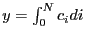 $ y = \int_{0}^{N} c_{i} di$