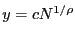 $ y = c N^{1/\rho}$