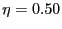 $ \eta=0.50$