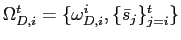 $ \Omega_{D,i}^{t}=\{\omega_{D,i}^{i},\{\bar{s} _{j}\}_{j=i}^{t}\}$