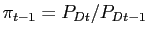 $ \pi_{t-1}=P_{Dt}/P_{Dt-1}$