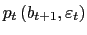 $\displaystyle p_{t}\left( b_{t+1},\varepsilon_{t}\right)$