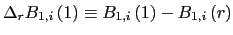 $ \Delta_{r}B_{1,i}\left( 1\right) \equiv B_{1,i}\left( 1\right) -B_{1,i}\left( r\right) $