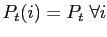 $ P_{t}(i)=P_{t}\;\forall i$