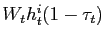$ W_{t}h_{t}^{i}(1-\tau_{t})$