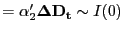 $\displaystyle =\alpha_2'\mathbf{\Delta D_t}\sim I(0)$
