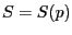 $\displaystyle S=S(p)$