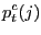 $\displaystyle p_{t}^{c}(j)$
