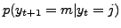 $ p(y_{t+1}=m\vert y_{t}=j)$