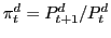 $ \pi_{t}^{d}=P_{t+1}^{d}/P_{t}^{d}$