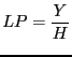 $\displaystyle LP=\frac{Y}{H}$