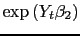 $\exp \left( Y_{t}\beta _{2}\right) $