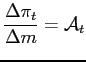$\displaystyle \frac{\Delta\pi_{t}}{\Delta m}=\mathcal{A}_{t}$