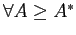 $\forall A\ge A^{*}$