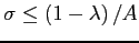 $\sigma\leq\left(1-\lambda\right)/A$
