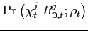 $ \Pr\left(\chi_{t}^{j}\vert R_{0,t}^{j};\rho_{t}\right)$