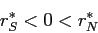 \begin{displaymath} r_{S}^{*}<0<r_{N}^{*} \end{displaymath}