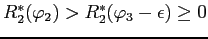 $R_{2}^{*}(\varphi_{2})>R_{2}^{*}(\varphi_{3}-\epsilon)\ge0$