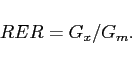 \begin{displaymath} RER=G_{x}/G_{m}. \end{displaymath}