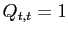 $ Q_{t,t}=1$