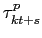 $ \tau^p_{kt+s}$