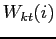 $ W_{kt}(i)$
